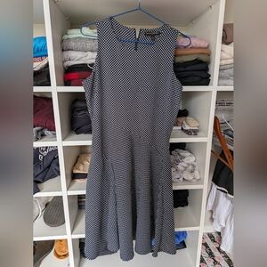 Elegant Black and White Polka Dot Dress